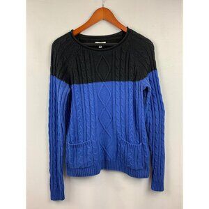 Croft & Barrow Womens Cable Knit Color Block Sweater XS